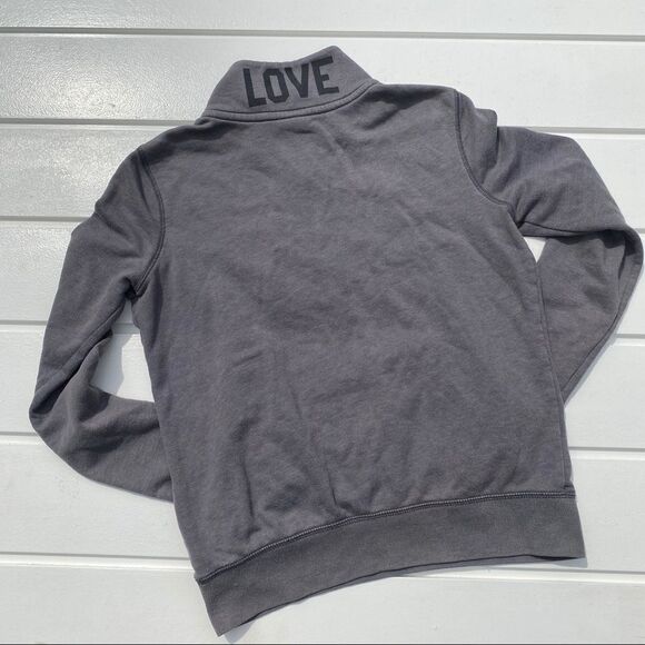 Victoria’s Secret PINK Grey Perfect 1/4 Zip Mock Neck Sweatshirt Size XS - Picture 3 of 7